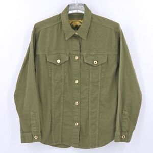 Michael Kors Shirt Jacket Utility Shacket Womens Size Medium Olive Green Fall